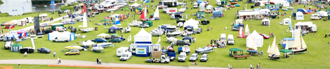 View of the showground from the top of Margam Castle